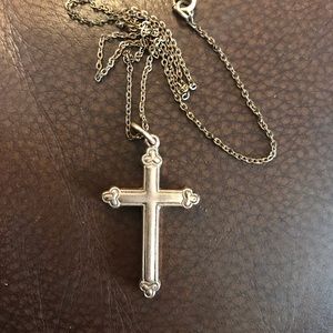 Antique rose gold cross necklace